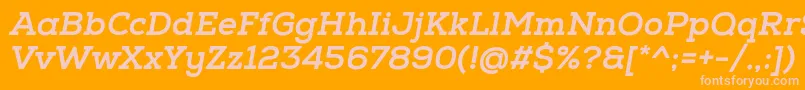 NexaSlabXboldOblique-Schriftart – Rosa Schriften auf orangefarbenem Hintergrund
