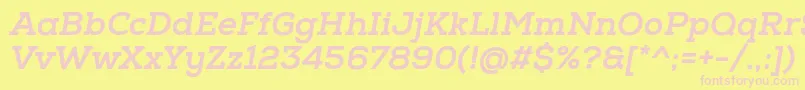 フォントNexaSlabXboldOblique – ピンクのフォント、黄色の背景