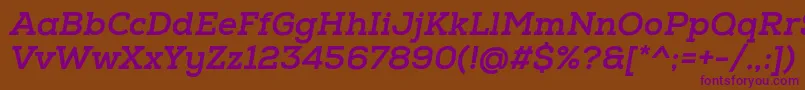 NexaSlabXboldOblique Font – Purple Fonts on Brown Background