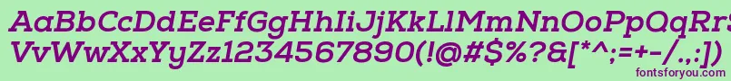 NexaSlabXboldOblique Font – Purple Fonts on Green Background