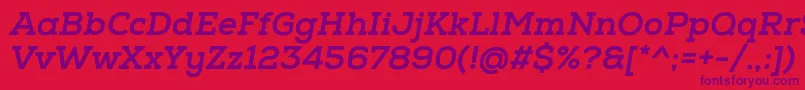 NexaSlabXboldOblique Font – Purple Fonts on Red Background