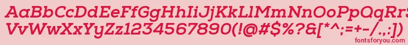 NexaSlabXboldOblique Font – Red Fonts on Pink Background