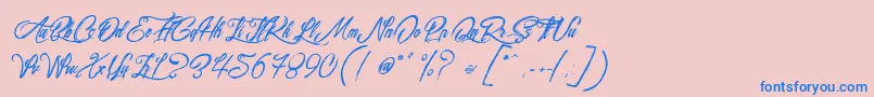 SurfingKiteboarding-Schriftart – Blaue Schriften auf rosa Hintergrund