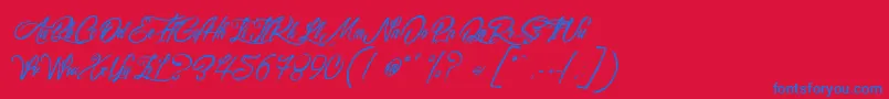 SurfingKiteboarding Font – Blue Fonts on Red Background