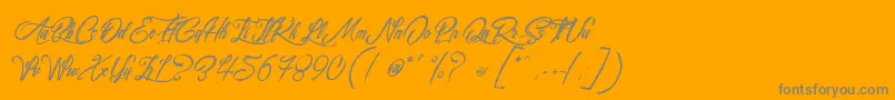 SurfingKiteboarding-Schriftart – Graue Schriften auf orangefarbenem Hintergrund