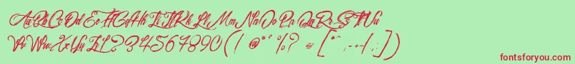 SurfingKiteboarding Font – Red Fonts on Green Background
