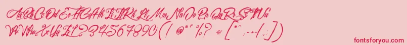 SurfingKiteboarding Font – Red Fonts on Pink Background