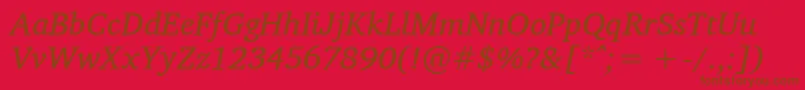 Charissili Font – Brown Fonts on Red Background