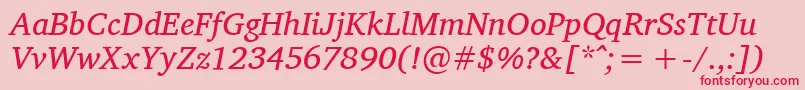 Charissili Font – Red Fonts on Pink Background