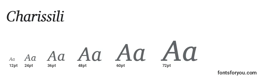 Charissili Font Sizes