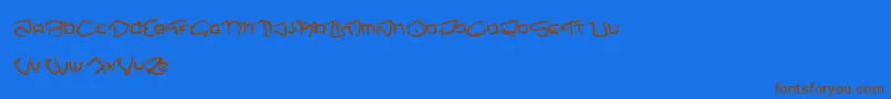 Czcionka NemoOne – brązowe czcionki na niebieskim tle