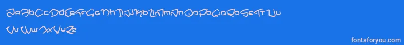 NemoOne-Schriftart – Rosa Schriften auf blauem Hintergrund