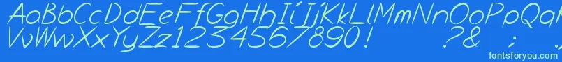 Bayou Font – Green Fonts on Blue Background