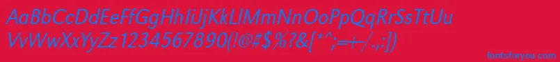 UrwgrotesktligextnarOblique Font – Blue Fonts on Red Background