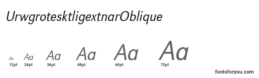 Размеры шрифта UrwgrotesktligextnarOblique