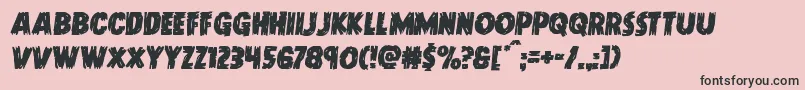 Doktermonstrosemital-fontti – mustat fontit vaaleanpunaisella taustalla