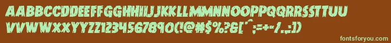 Doktermonstrosemital Font – Green Fonts on Brown Background