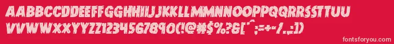 Doktermonstrosemital-Schriftart – Rosa Schriften auf rotem Hintergrund