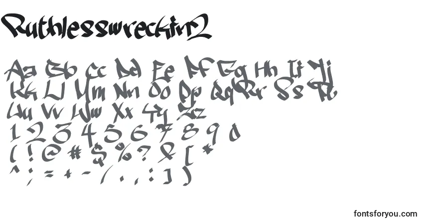 Schriftart Ruthlesswreckin2 – Alphabet, Zahlen, spezielle Symbole