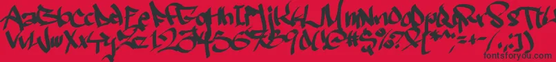 Ruthlesswreckin2 Font – Black Fonts on Red Background