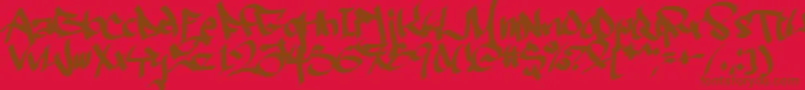 Ruthlesswreckin2 Font – Brown Fonts on Red Background