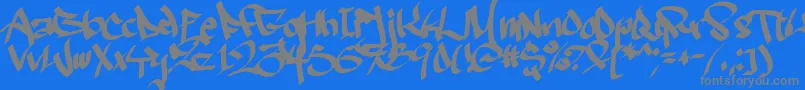 Ruthlesswreckin2 Font – Gray Fonts on Blue Background