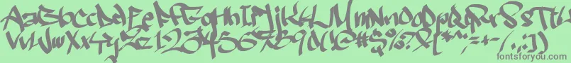 Ruthlesswreckin2-Schriftart – Graue Schriften auf grünem Hintergrund