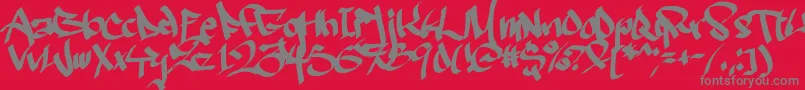 Ruthlesswreckin2 Font – Gray Fonts on Red Background