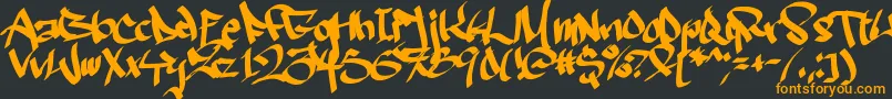 Ruthlesswreckin2 Font – Orange Fonts on Black Background