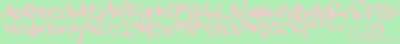 Ruthlesswreckin2 Font – Pink Fonts on Green Background