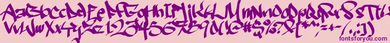 Ruthlesswreckin2 Font – Purple Fonts on Pink Background