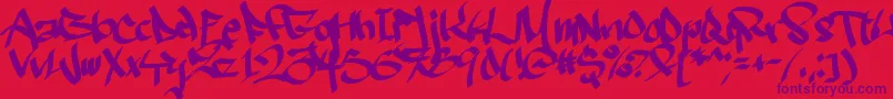 Ruthlesswreckin2 Font – Purple Fonts on Red Background
