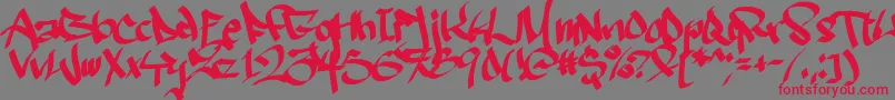 Ruthlesswreckin2 Font – Red Fonts on Gray Background