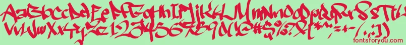 Ruthlesswreckin2 Font – Red Fonts on Green Background