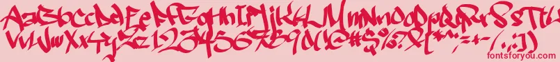 Ruthlesswreckin2 Font – Red Fonts on Pink Background