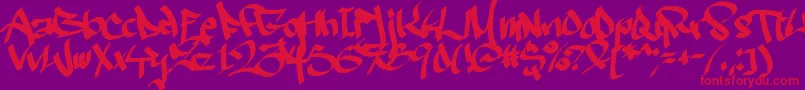 Ruthlesswreckin2 Font – Red Fonts on Purple Background