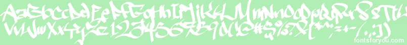 Ruthlesswreckin2 Font – White Fonts on Green Background