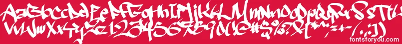 Ruthlesswreckin2 Font – White Fonts on Red Background