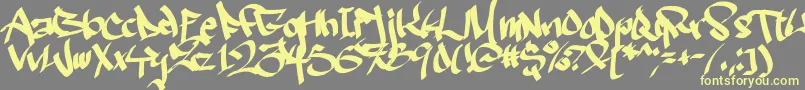 Ruthlesswreckin2 Font – Yellow Fonts on Gray Background