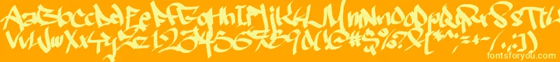 Czcionka Ruthlesswreckin2 – żółte czcionki na pomarańczowym tle