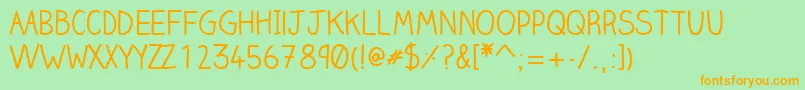 ClairehandregularWebfont Font – Orange Fonts on Green Background