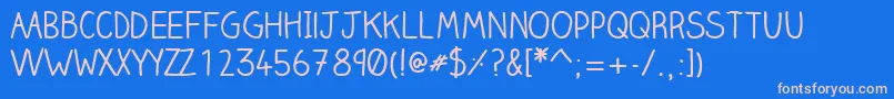 ClairehandregularWebfont Font – Pink Fonts on Blue Background