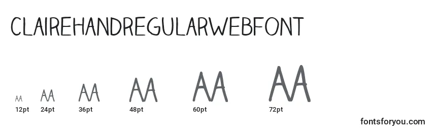 Размеры шрифта ClairehandregularWebfont