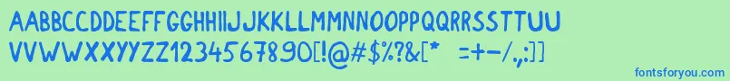 ChocolateHippo Font – Blue Fonts on Green Background