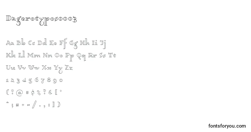 Czcionka Dagerotypos0003 (107683) – alfabet, cyfry, specjalne znaki