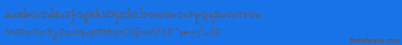 Dagerotypos0003 Font – Brown Fonts on Blue Background