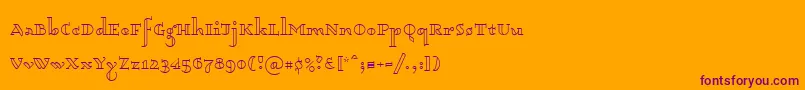 Dagerotypos0003 Font – Purple Fonts on Orange Background