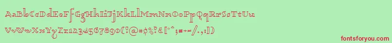 Dagerotypos0003 Font – Red Fonts on Green Background