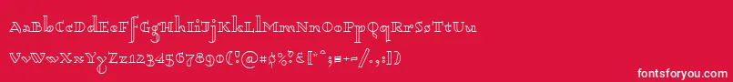Dagerotypos0003-fontti – valkoiset fontit punaisella taustalla