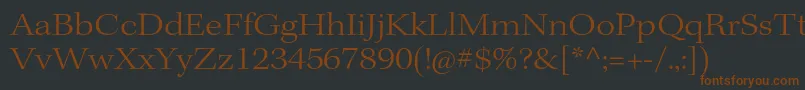 Шрифт KeplerstdLightextsubh – коричневые шрифты на чёрном фоне